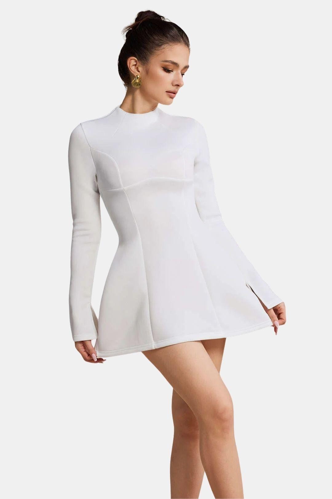 Robe Mini Avec Manches Longues Et Dos Ouvert Pour Femme | Idéal Pour Soirées Et Événements