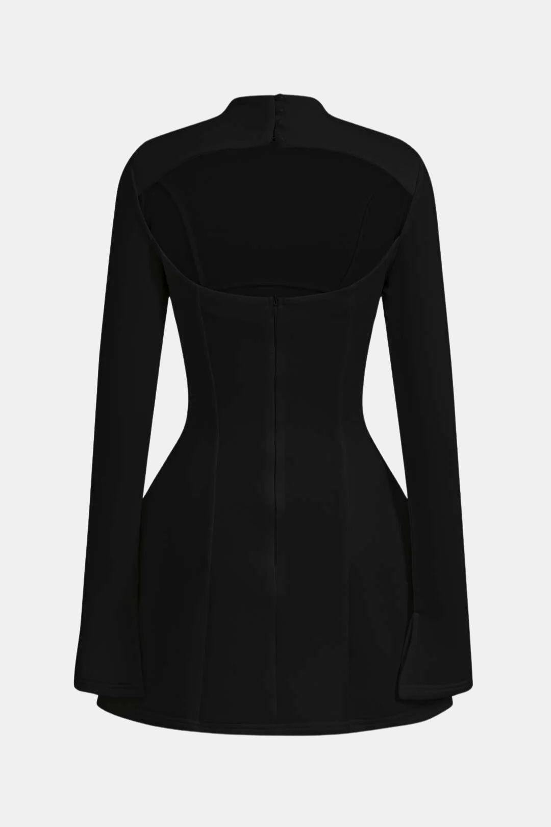 Robe Mini Avec Manches Longues Et Dos Ouvert Pour Femme | Idéal Pour Soirées Et Événements