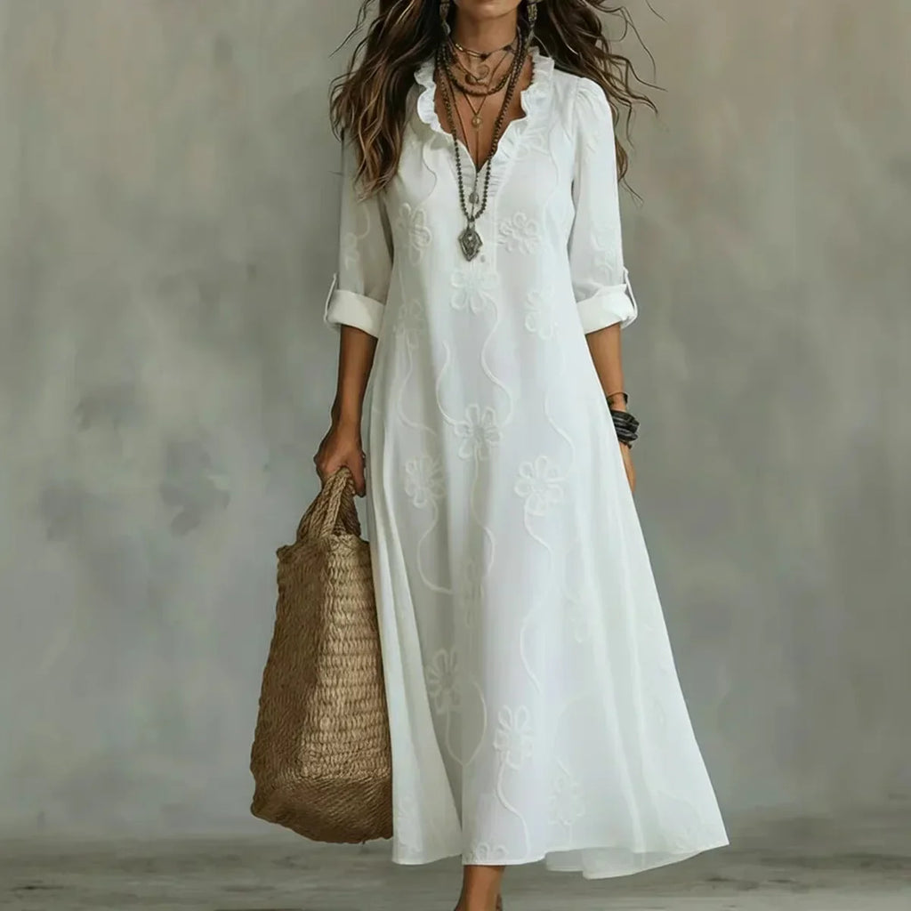 Welmea | Robe d'été fluide avec une silhouette flatteuse