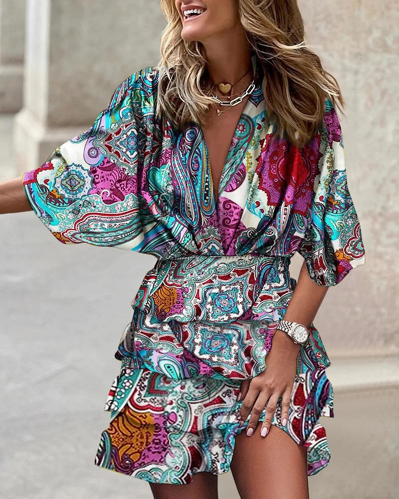 Robe Boho Femme | Volants à Niveaux