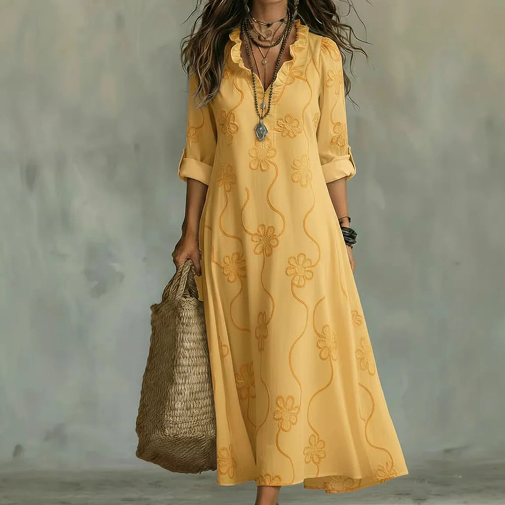 Welmea | Robe d'été fluide avec une silhouette flatteuse