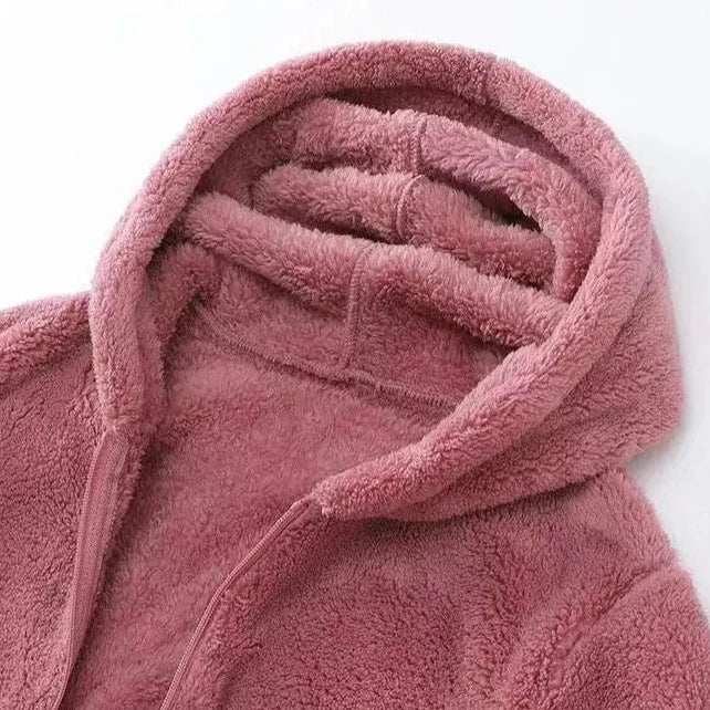 Manteau zippé à capuche pour femmes
