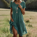 MW | Robes d'été bohèmes pour femmes à décolleté en V, manches courtes, imprimé floral, robe de plage, robe de vacances, robes maxi boho