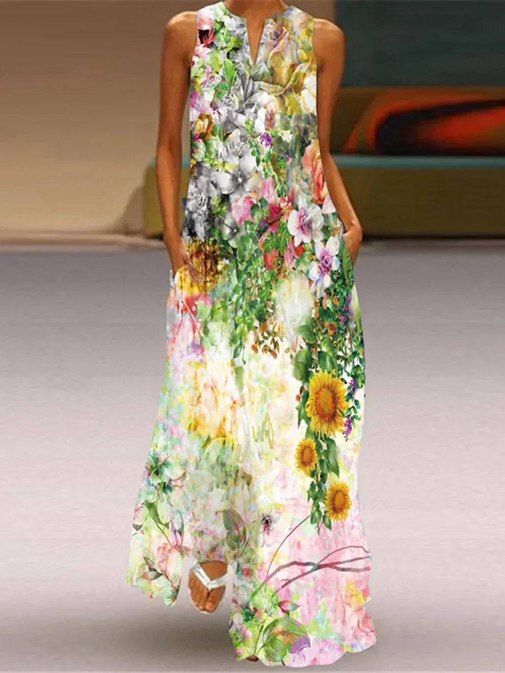 Aurelia™ Robe A-line avec design floral de papillons