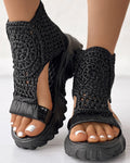 Sandales À Talon Compensé Avec Détails Tressés Pour Femmes | Idéales Pour Le Printemps Et L’Été