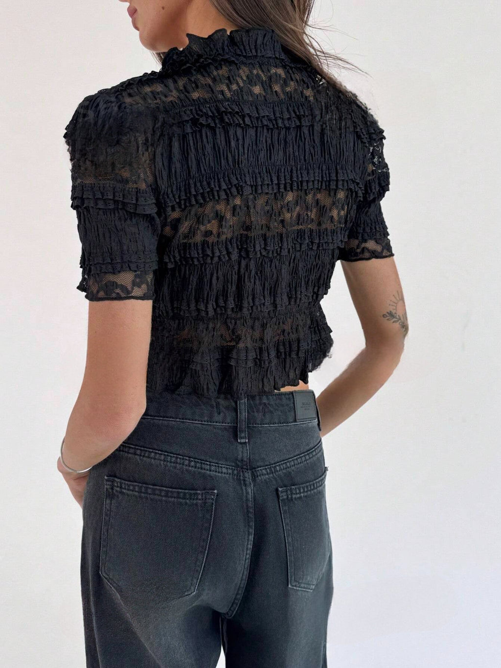 Crop Top Avec Finition Dentelle Et Détails Transparents Pour Femme | Idéal Pour Occasions Quotidiennes Et Événements