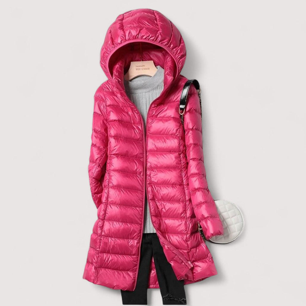 Angela - Manteau d'Hiver Long Élégant et Matelassé