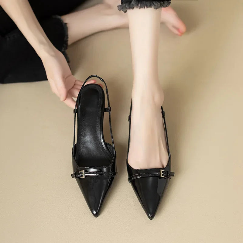 Chaussures Ouvertes à Bout Pointu avec Bride Arrière pour Femmes | Idéal pour Saisons Intermédiaires