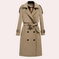 Manteau Trench Long Femme avec Ceinture et Col Classique