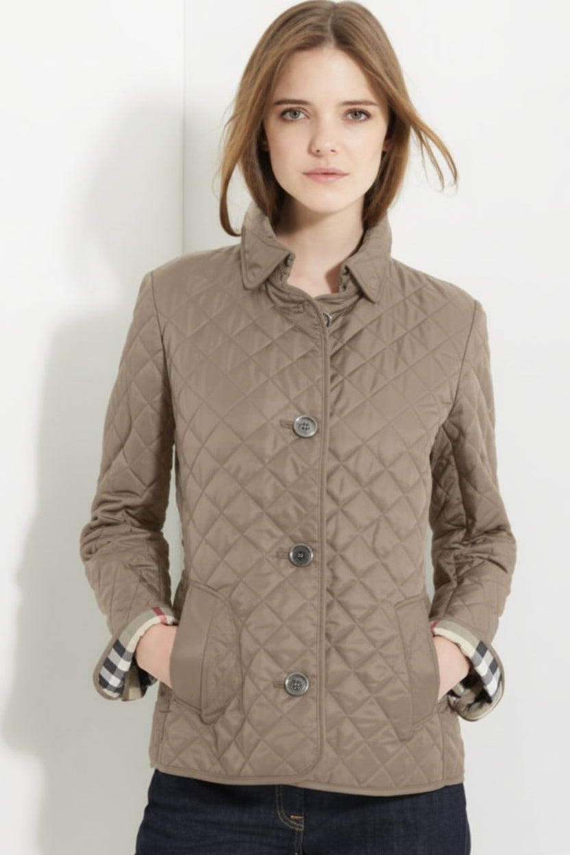 Parka à Col Boutonné Matelassé