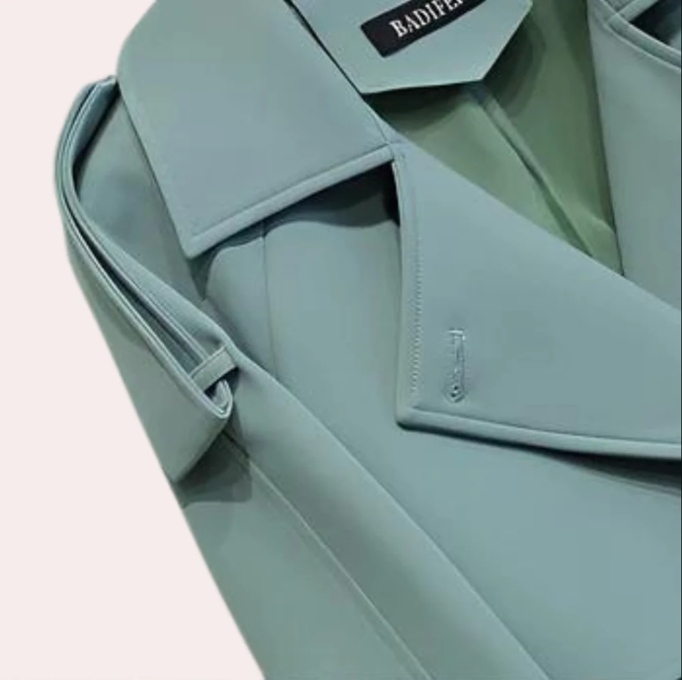 Manteau Trench Long Femme avec Ceinture et Col Classique