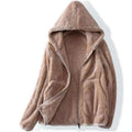 Manteau zippé à capuche pour femmes