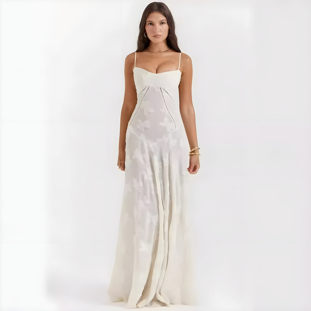 Robe Maxi de Mariage pour Invité Annabelle en Dentelle