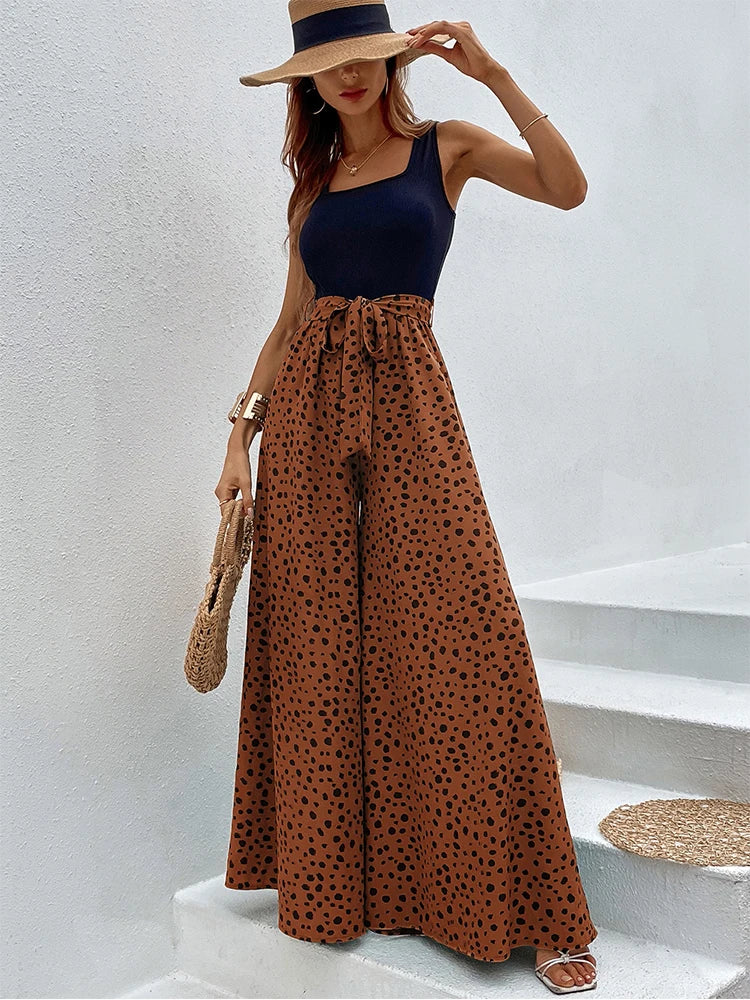 Combinaison À Jambes Larges Avec Coupe Sans Manches Pour Femme | Idéal Pour Usage Quotidien Et Sorties Décontractées