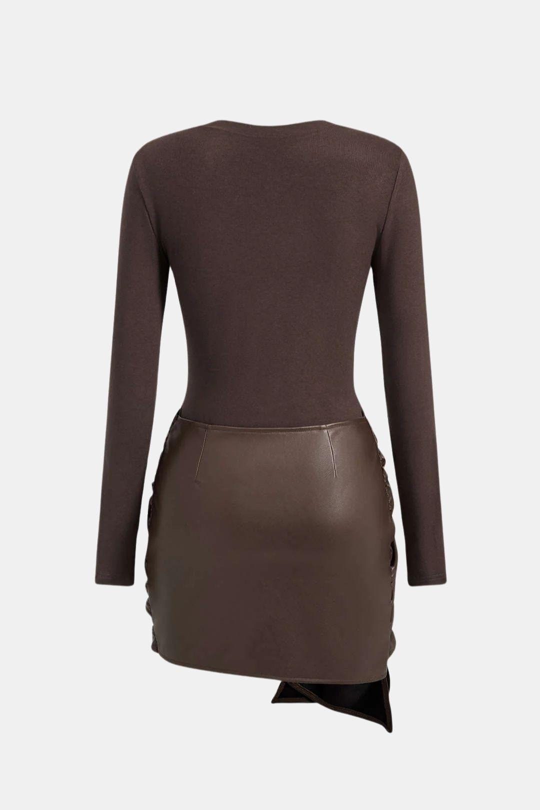 Robe Mini Avec Détail Noué Sur Le Devant Et Coupe Ajustée Pour Femme | Idéal Pour Soirées Et Événements