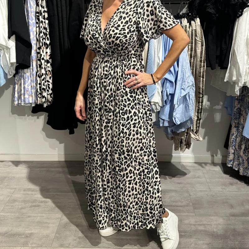 Robe Maxi Femme | Effet Wrap & Imprimé Animal