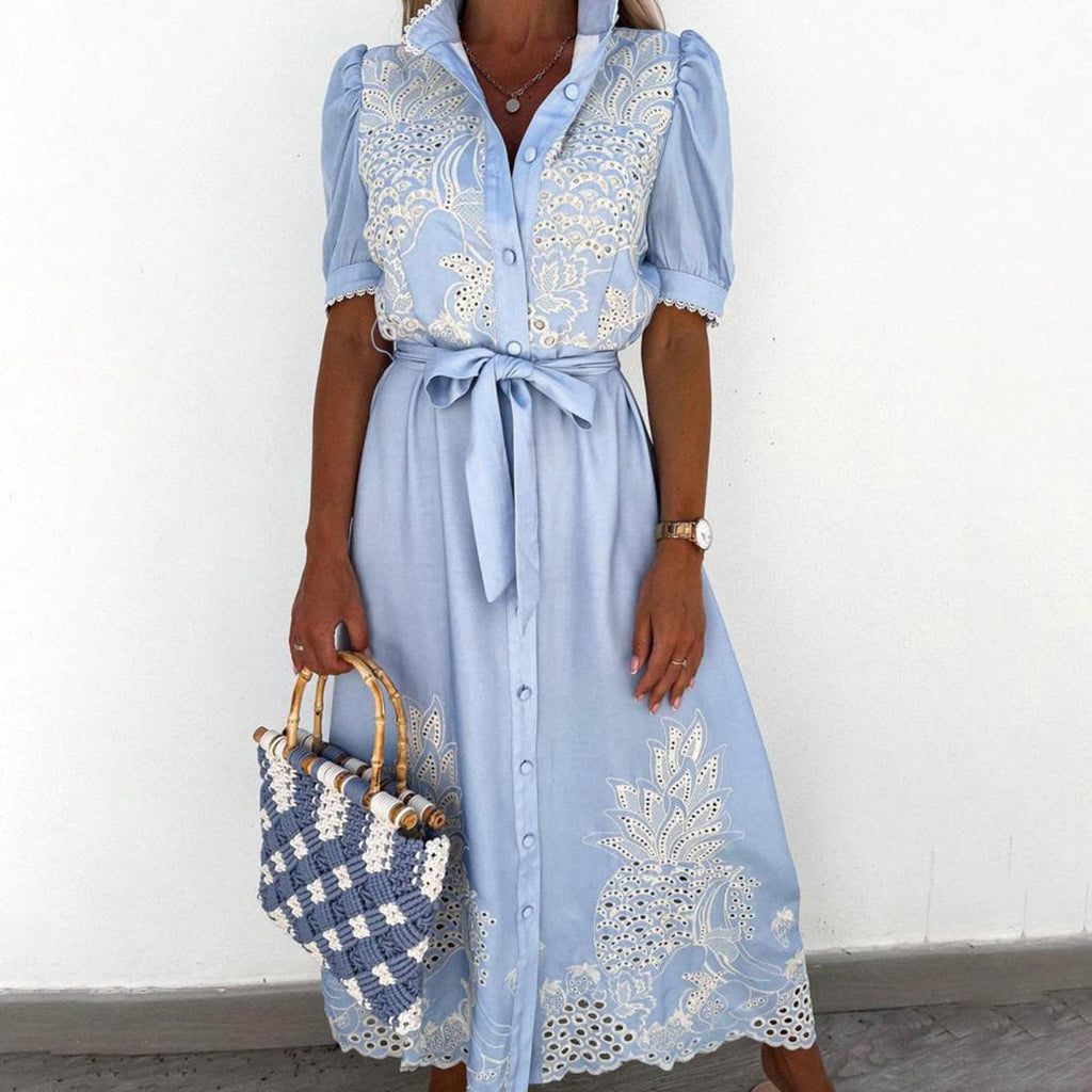 Celeste | Robe maxi femme avec ceinture à nouer