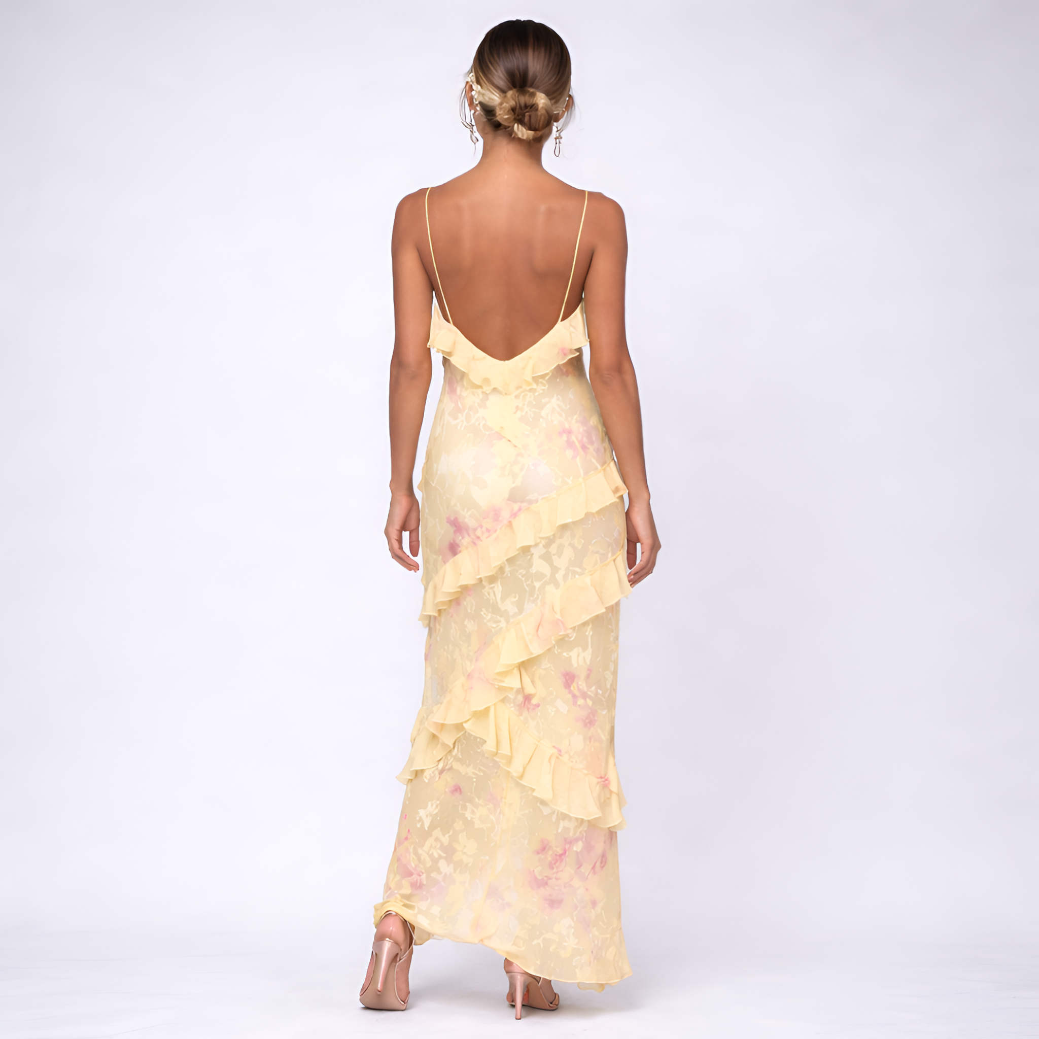 Charlene - Robe nuisette d'été à volants et imprimé floral