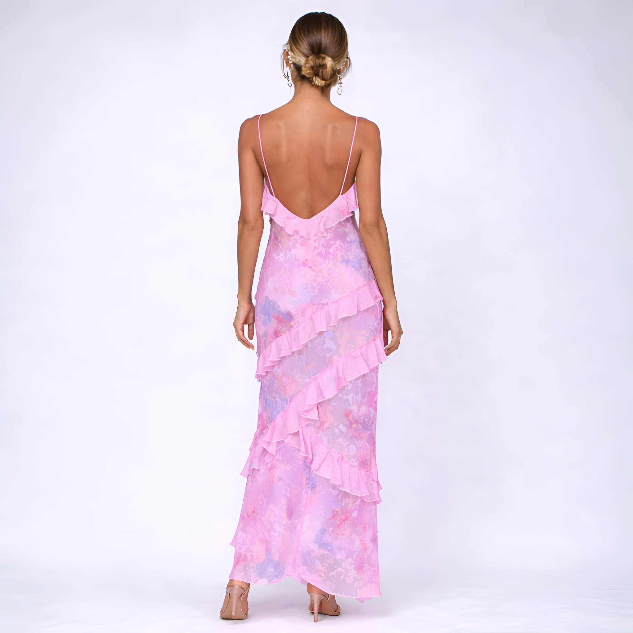 Charlene - Robe nuisette d'été à volants et imprimé floral