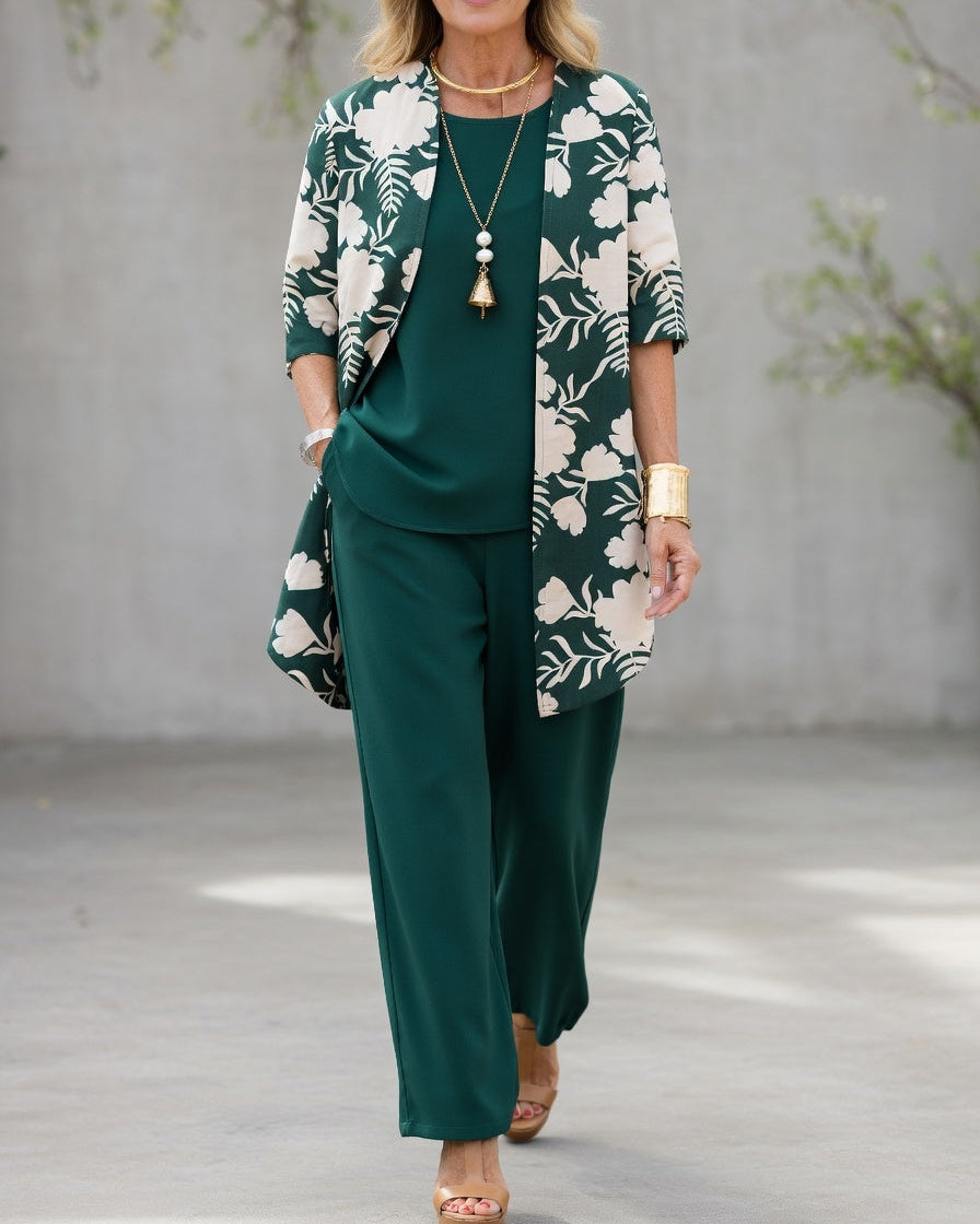 Ensemble d'été pour femmes | Tenue 3 pièces avec kimono et pantalon large