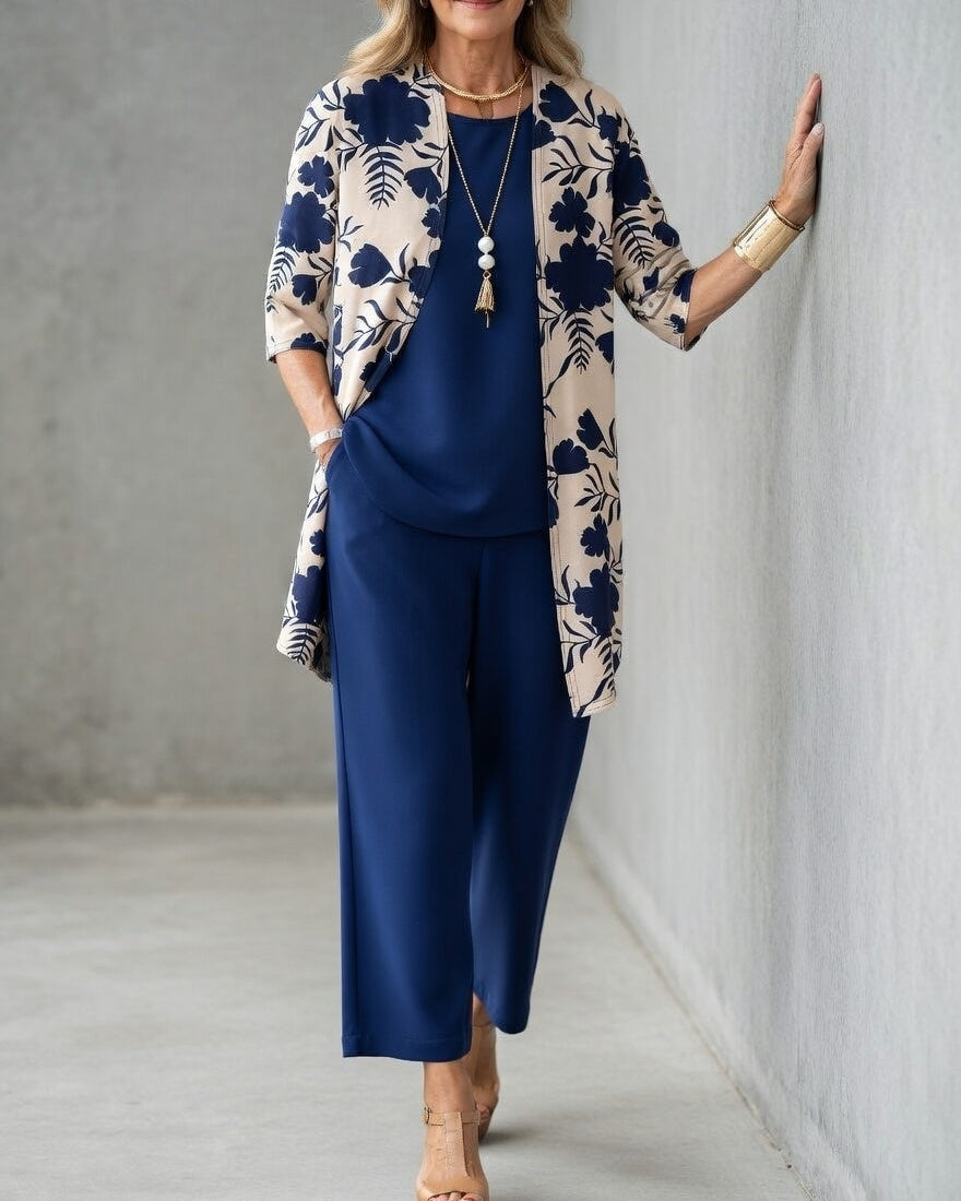 Ensemble d'été pour femmes | Tenue 3 pièces avec kimono et pantalon large