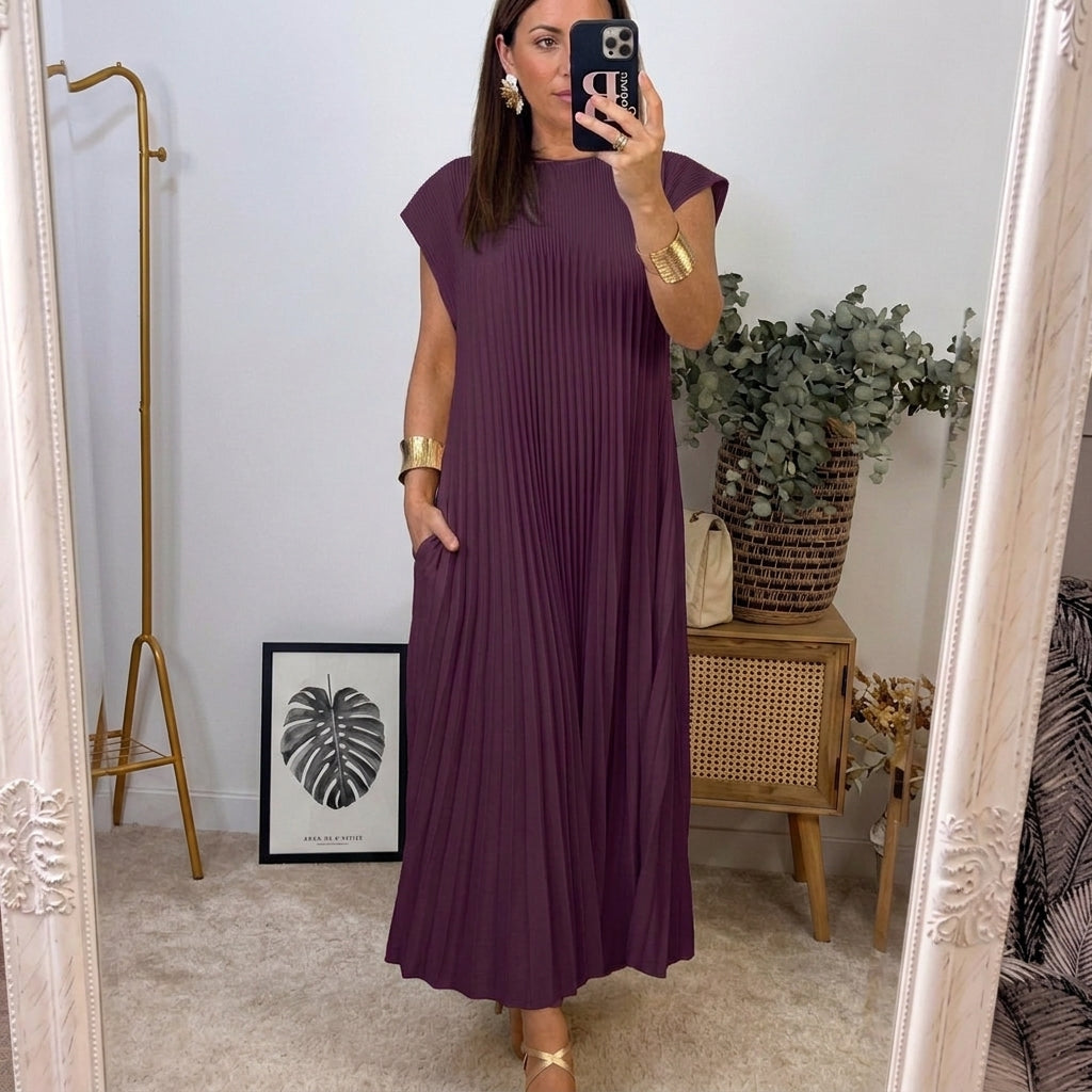 Robe d'été Femme | Jupe maxi plissée & Coupe élégante intemporelle