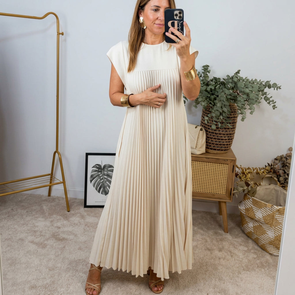 Robe d'été Femme | Jupe maxi plissée & Coupe élégante intemporelle