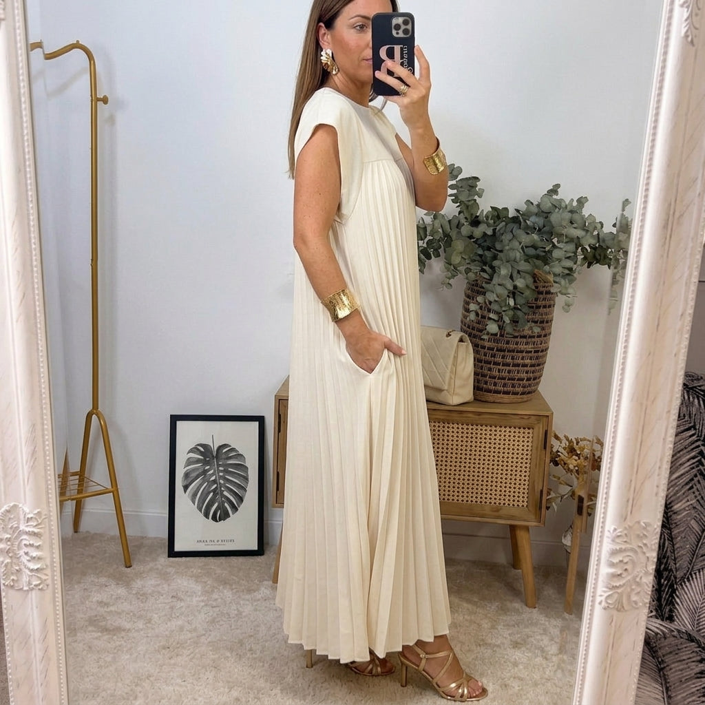 Robe d'été Femme | Jupe maxi plissée & Coupe élégante intemporelle