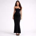 Sophie - Robe longue froncée sans bretelles