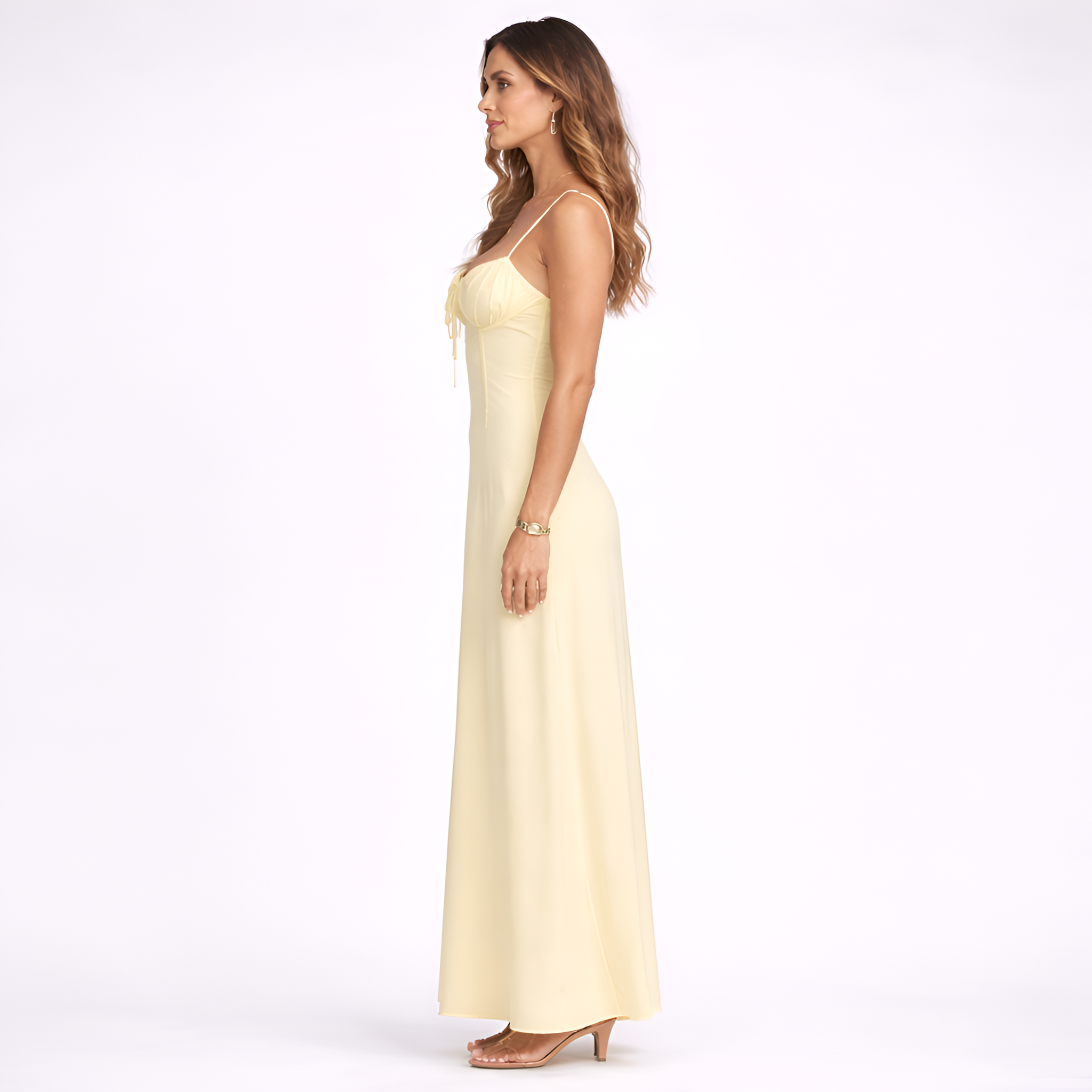 Jennifer - Robe longue moulante à bretelles et dos nu