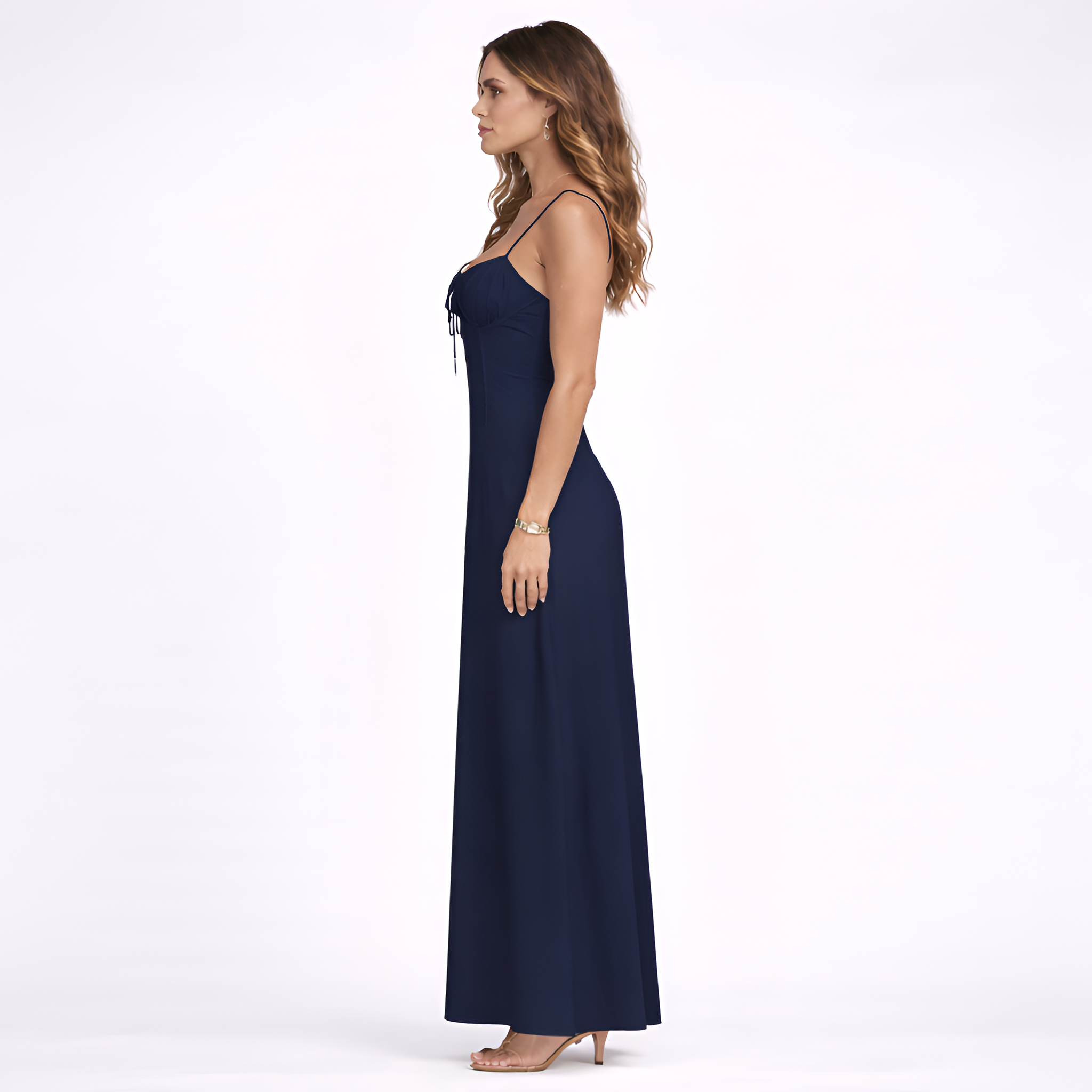 Jennifer - Robe longue moulante à bretelles et dos nu