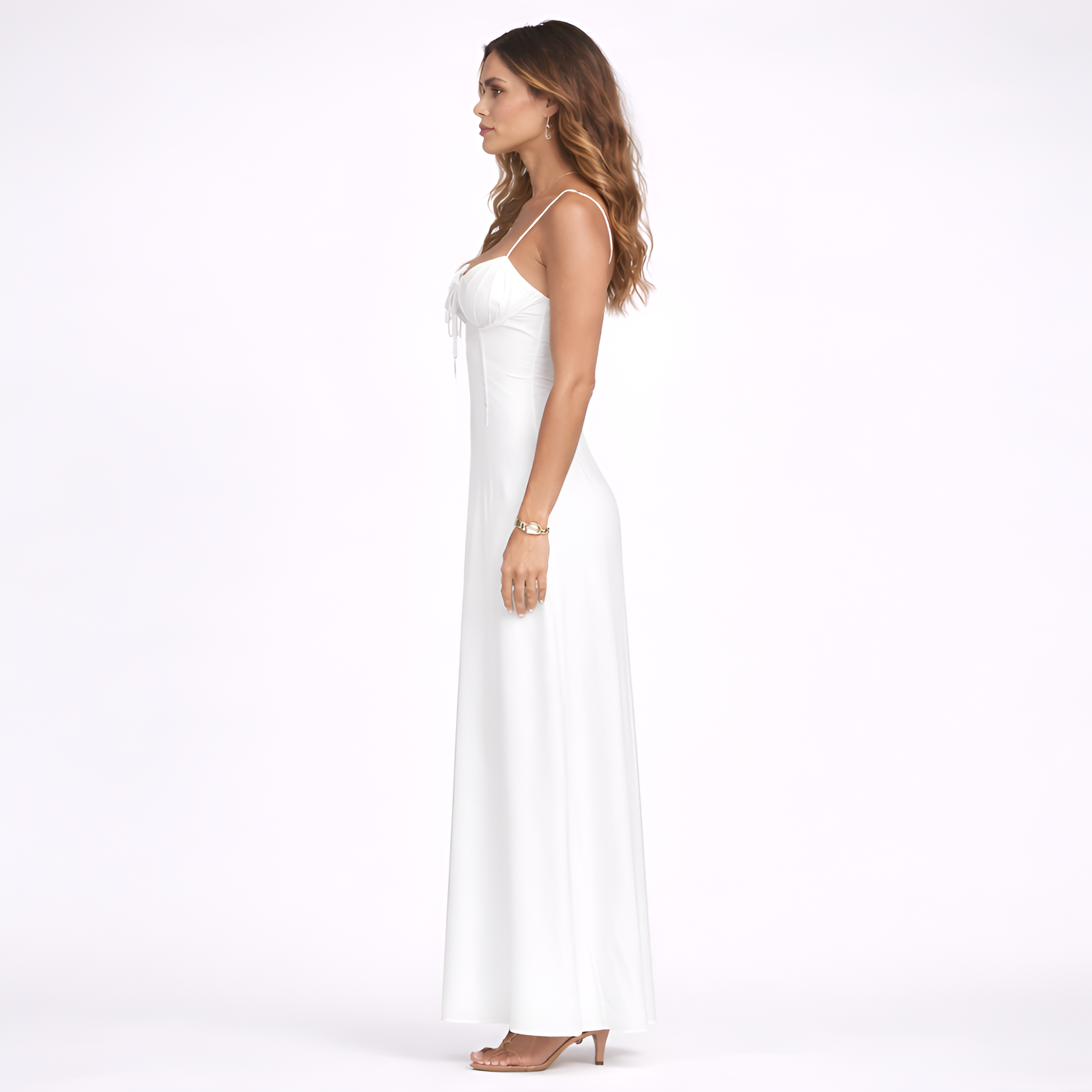 Jennifer - Robe longue moulante à bretelles et dos nu