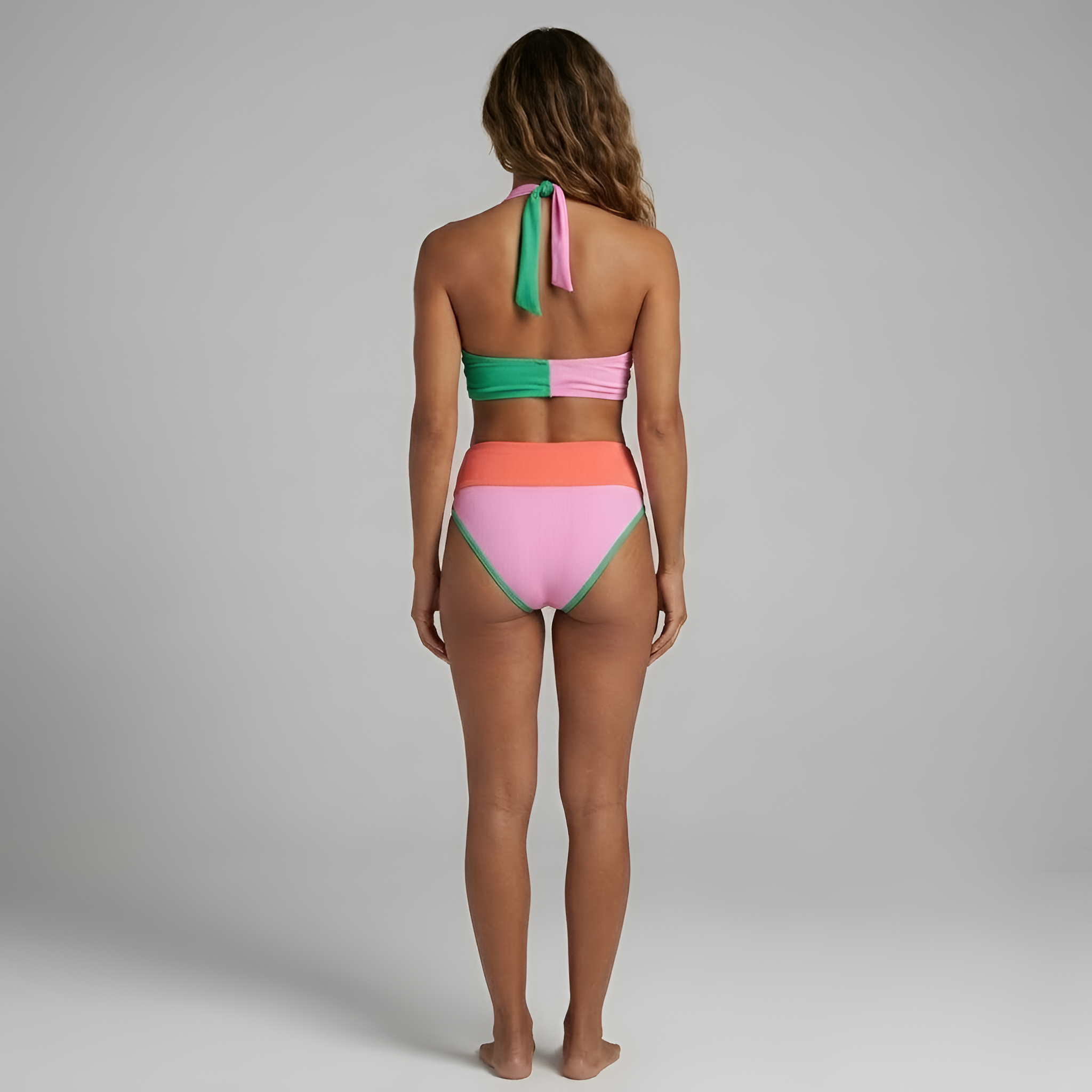 Isabella - Ensemble de bikini taille haute à bretelles croisées pour femme