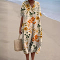 MW | Robe midi avec motif floral bohémien