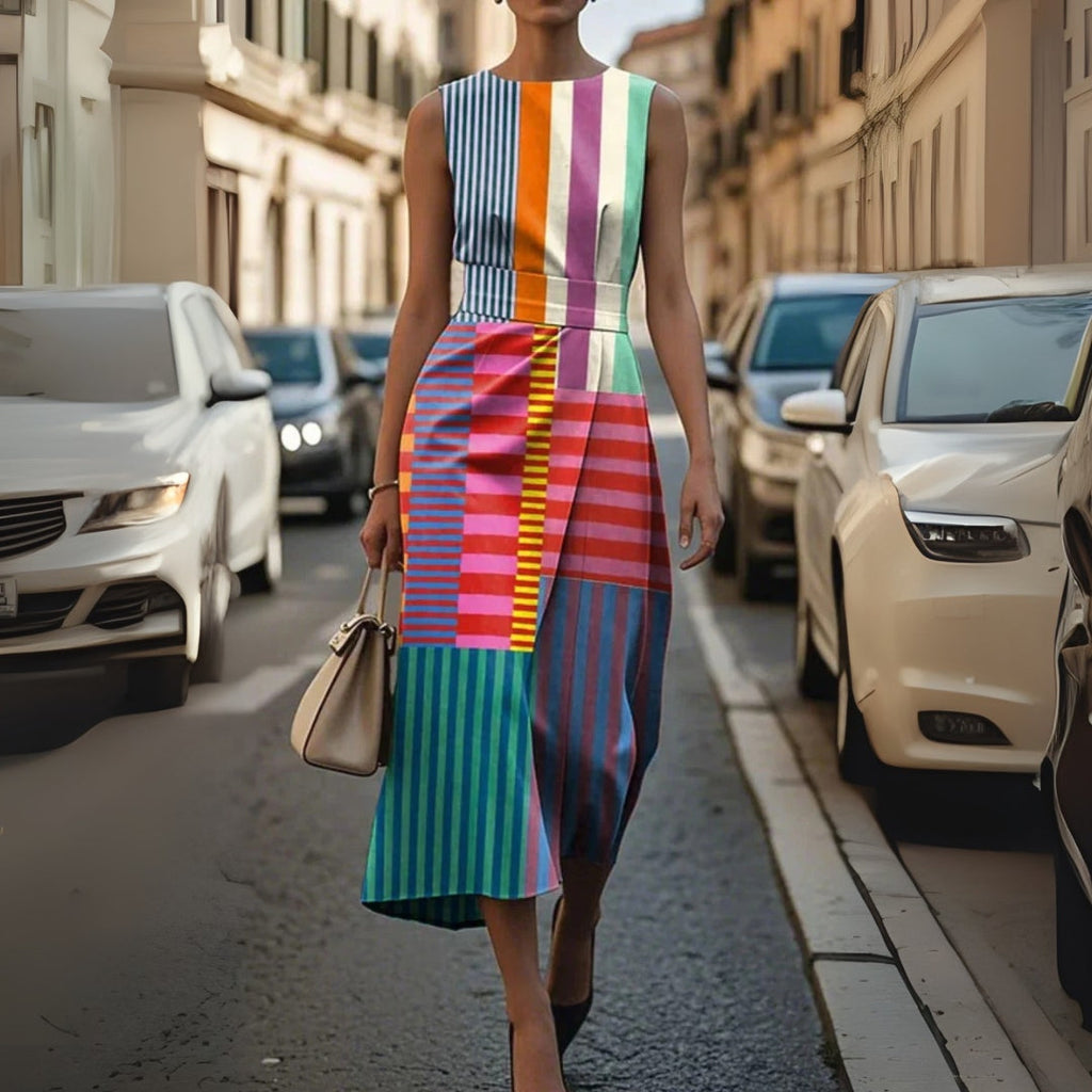 Celine™ – Robe Drapée Géométrique Élégante