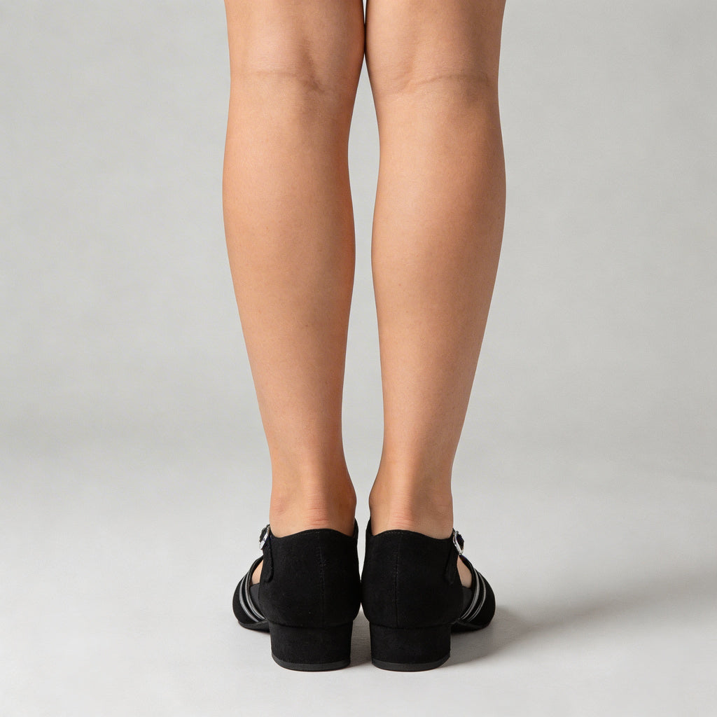 Amber - Chaussures de danse latine à talons bas pour la salsa et le tango