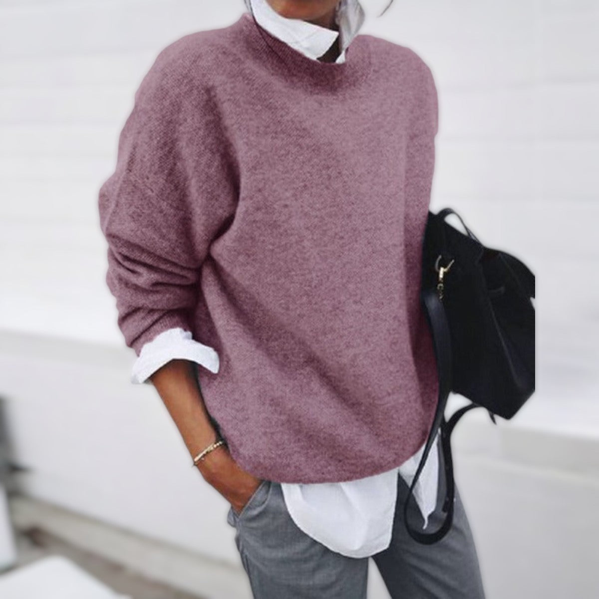 Simone - Pull Oversize Élegant en Tricot Lâche