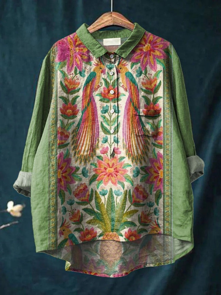 Tiziana – Chemise en lin à motifs