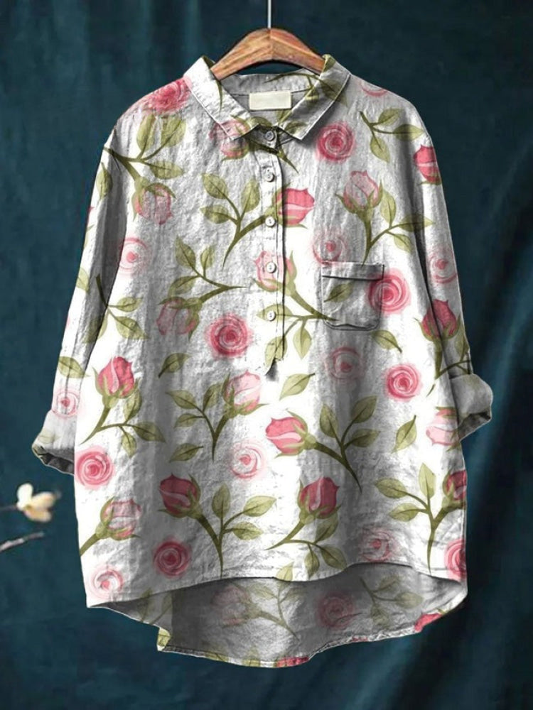 Tiziana – Chemise en lin à motifs