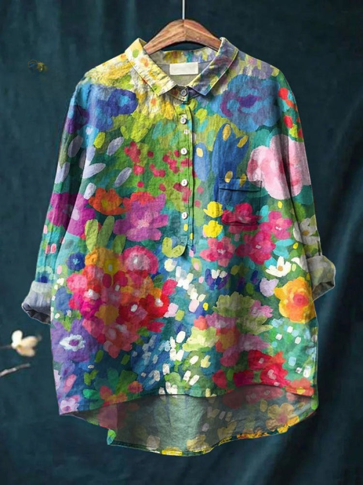 Tiziana – Chemise en lin à motifs