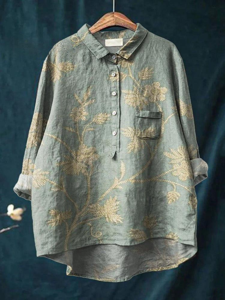 Tiziana – Chemise en lin à motifs