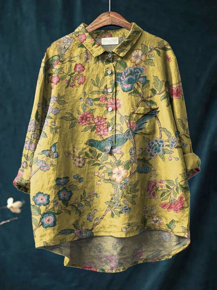 Tiziana – Chemise en lin à motifs