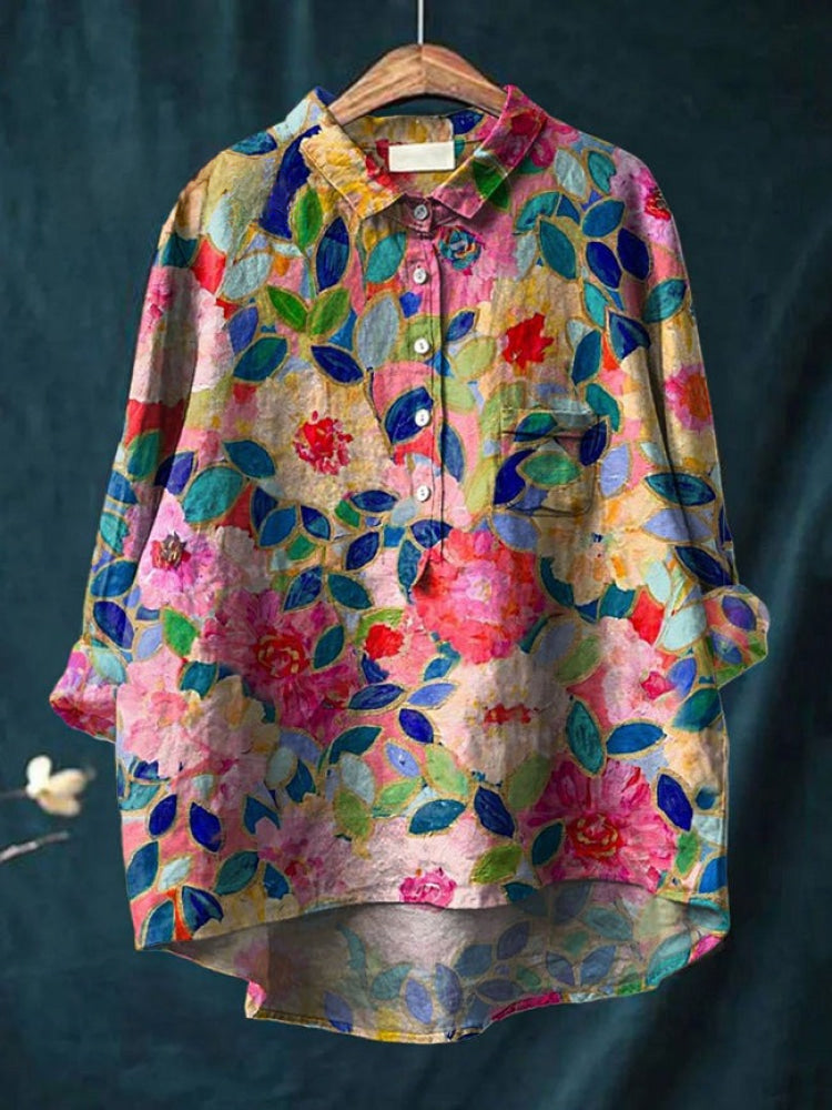 Tiziana – Chemise en lin à motifs