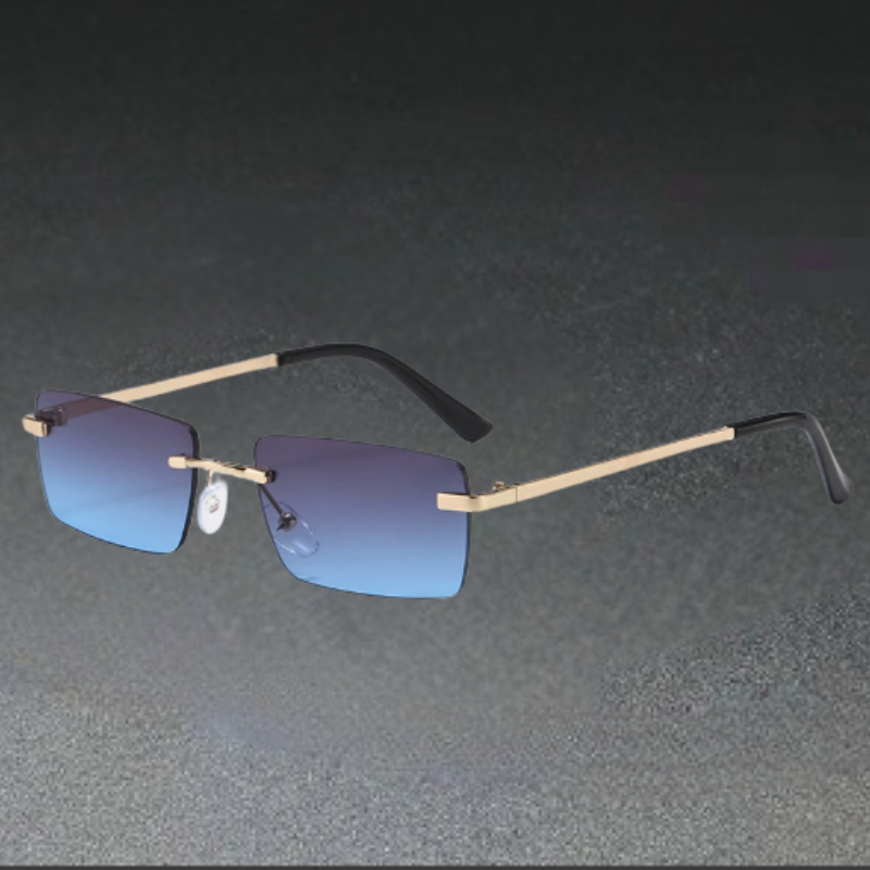 James | Lunettes de soleil Rectangulaires Rimless Dégradé Doré