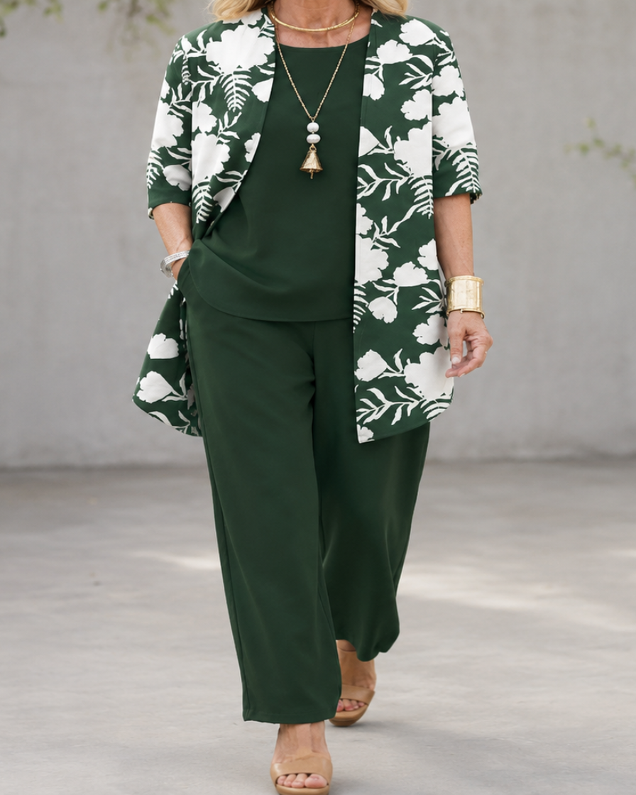 Ensemble d'été pour femmes | Tenue 3 pièces avec kimono et pantalon large