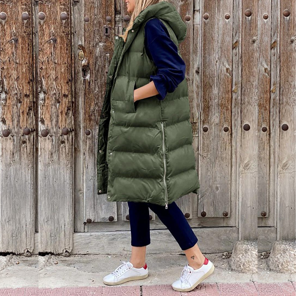 Christine - Manteau d'Hiver Long et Matelassé au Style Élégant