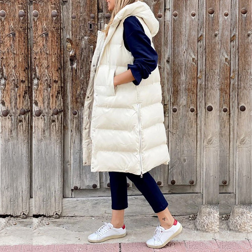 Christine - Manteau d'Hiver Long et Matelassé au Style Élégant