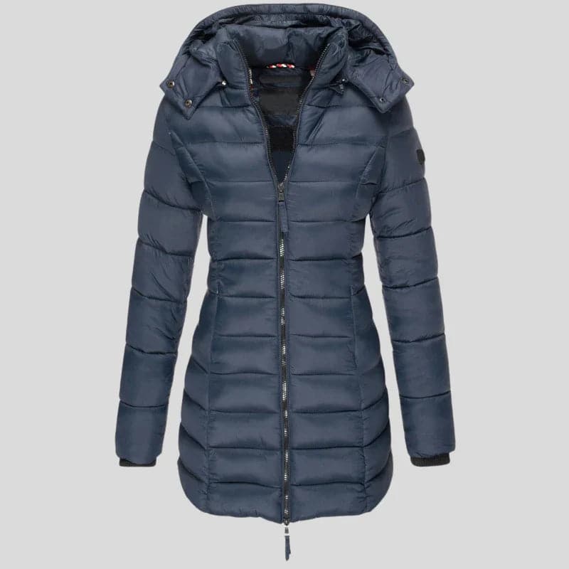 Linda - Manteau d'Hiver Long Élegant Matelassé