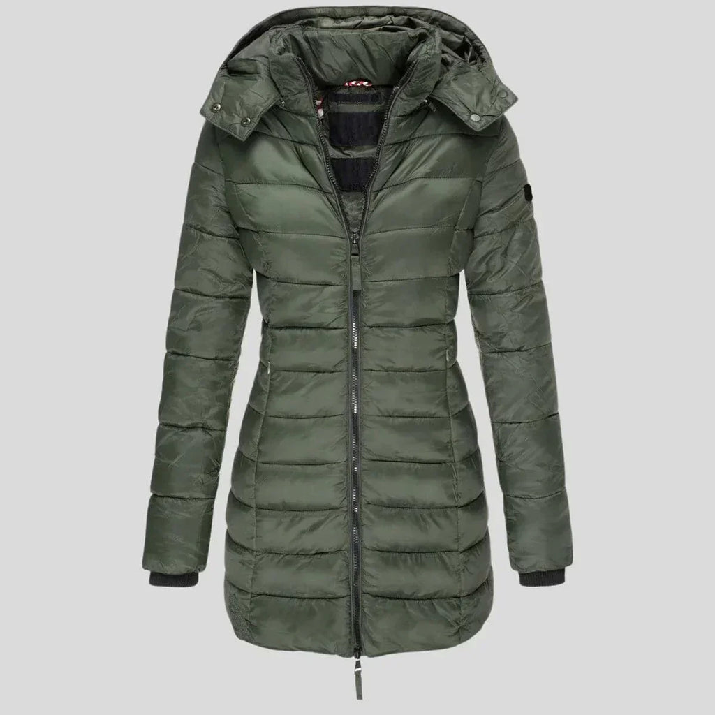 Linda - Manteau d'Hiver Long Élegant Matelassé