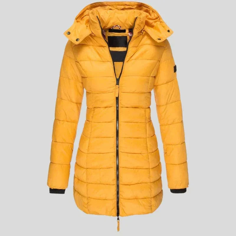 Linda - Manteau d'Hiver Long Élegant Matelassé